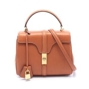 Celine Seize Handbag Brown Leather